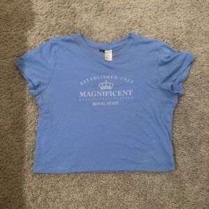 H&M Blue Short Sleeve Tee Magnificent Graphic